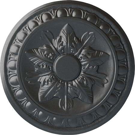 Ekena Millwork Exeter Ceiling Medallion (Fits Canopies up to 3 1/8"), Hand-Painted Pewter, 17 3/4"OD x 1 1/8"P CM17EXPES